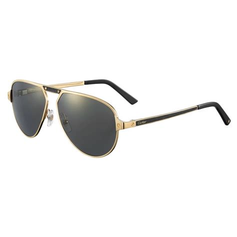 santos de cartier sunglasses gold-finish metal brown polarized lenses|cartier rimless sunglasses men's.